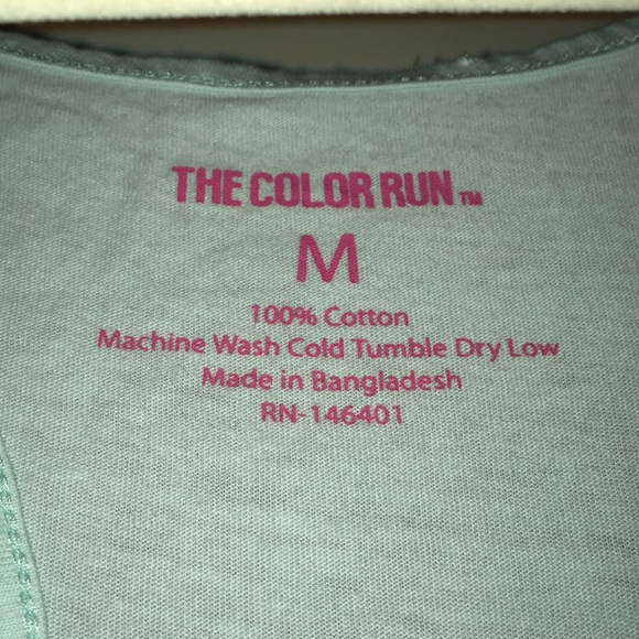 The Color Run 100% Cotton Unicorn Racer Back Tank Top Medium-Mint Green - Picture 4 of 5